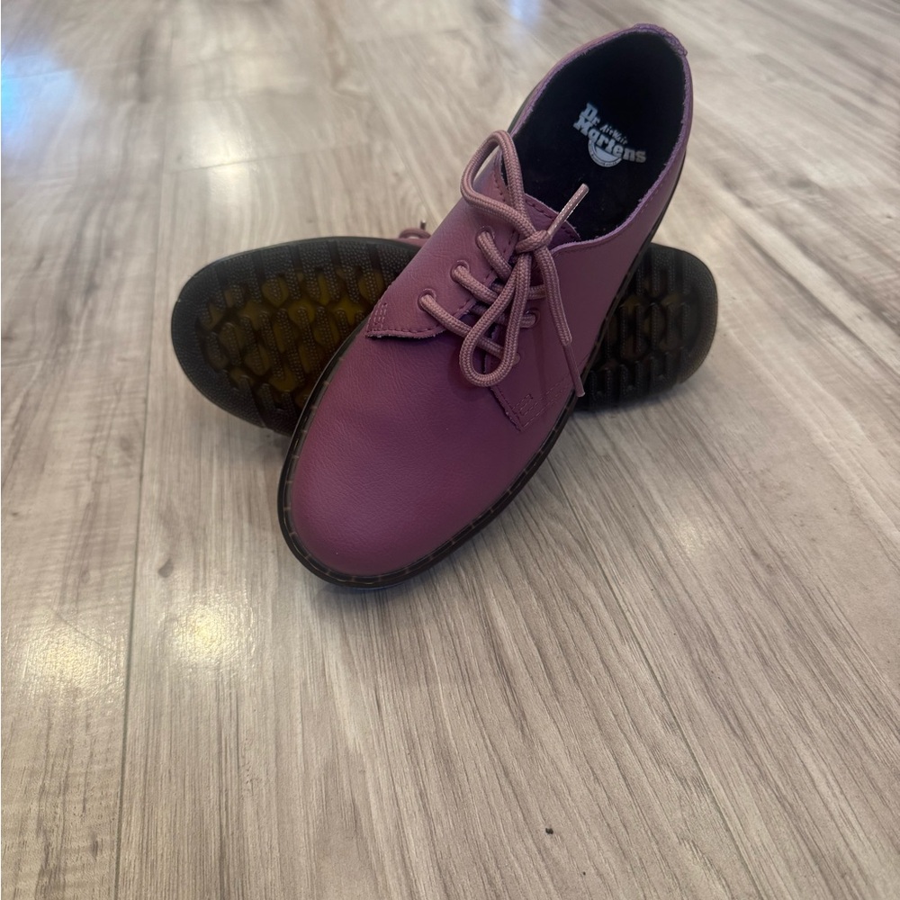 Dr. Martens Plum Leather Lace-Up Shoes